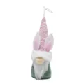 Detailed shot of a cute Easter gnome ornament with pink ears and a knitted hat - Pink