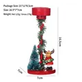 Christmas reindeer candle holder with mini tree, 16.5cm decorative table ornament - Reindeer
