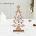 Medium wooden Christmas tree decoration with reindeer cutout and star top - Medium Wooden Christmas Tree Ornament (HF-18A509-3) / 42x18x7cm