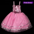 Abito da principessa rosa lucido per bambini con gonna in tulle a strati e nastro - Taglia unica / Vestiti / Rosa