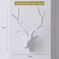 Minimalist white deer head wall decor sculpture statue, 42cm height and 30cm width - A18134 White Deer Head