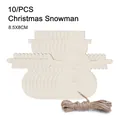 Set di 10 ornamenti pupazzo di neve in legno con spago di iuta per decorazioni natalizie - pupazzo di neve natalizio / 10 pezzi