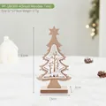 Handgefertigte hölzerne Weihnachtsbaum Tischdeko mit Rentier-Ausschnitt - Kleines Weihnachtsbaum Ornament Holz (HF-18A509-4)
