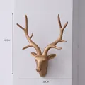 Golden deer head wall hanging ornament, size 42x30cm, for festive home wall decor - A18134 Gold Deer Head