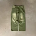 Matcha green wide-leg jeans with washed gradient finish - S / Bottoms / Matcha Green