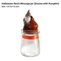 Halloween decorative resin gnome pumpkin message candy jar with clear glass base - 5.6x5.6x13.3cm