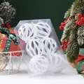 Set of 6 elegant white spiral patterned hollow Christmas ball ornaments in clear box - 6 Pieces/Pack / White