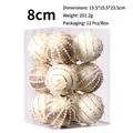 Juego de 12 bolas de Navidad de espuma con perlas de 8 cm en caja de regalo - Juego de 12 / Blanco