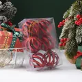 Red glitter hollow Christmas ball ornaments 6pcs set for tree festive holiday decor - 6 Pieces/Pack / Red