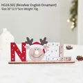 Handgefertigte Weihnachtsdeko NOEL aus Holz mit Rentier, Tischschmuck Maße 28x12.5cm - NOEL Rentier Englisch Deko (HG18-502)