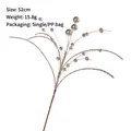 Branche de baies pailletées argentées pour sapin de Noël et décorations florales DIY - 52cm / Or