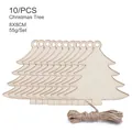 Set of 10 wooden Christmas tree gift tags with natural twine for holiday DIY crafts - Christmas Tree / 10 Pieces