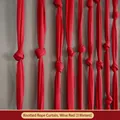 Wine red knotted velvet decorative rope, 3 meters length for festive scene layout - Knotted Rope / 3 Meters / Burgundy