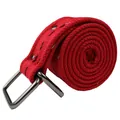 4.5cm wide red canvas belt with double D-ring metal buckle for men and women - 115cm / Red
