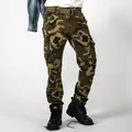 Men's multi-pocket camouflage cargo pants for outdoor hiking and military tactical style. - 38 / Bottoms / Grassland Camouflage