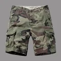 Pantalones cortos cargo de camuflaje vintage para hombre con múltiples bolsillos Amekaji - Camuflaje de montaña