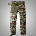 Men's camouflage cargo pants with multi-pockets and olive green web belt detail - 38 / Bottoms / Mountain Camouflage (1866)
