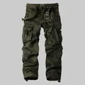 Men's loose-fit camouflage cargo pants featuring multi-pocket outdoor design and belt - 30/M / Bottoms / F Camouflage (3357)