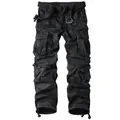 Men's loose multi-pocket cargo pants in dark camouflage pattern design - 30/M / Bottoms / Battlefield Camouflage (3357)