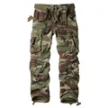 Outdoor men's camouflage cargo pants with multi-pockets and adjustable woven belt - 30/M / Bottoms / Mountain Camouflage (3357)