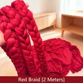 2-meter long red braided velvet decoration for Chinese New Year festive scene - Red Braided / 2m / Red