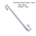 Colgador de corona de Navidad de metal plateado de 38 cm para puerta delantera - 38 cm / Plateado