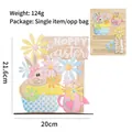 Décoration de table de Pâques DIY en bois avec lapin et fleurs, taille 21,6x20cm - Style Lapin Cupcake