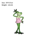 Kreative Harzfrosch-Figur im rosa gepunkteten Kleid als Valentinstagsgeschenk Dekoration - Frosch im Rosa Kleid