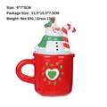 Ornamento natalizio pupazzo di neve in resina in tazza rossa decorazione - Tazza Pupazzo di Neve (SYWA223)