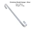 Colgador de corona de Navidad plateado de 28 cm para puerta de metal resistente - 28cm / Plateado