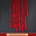 Decorative red knotted velvet streamers for New Year party scene arrangement, 2m length - Knotted Rope / 2m / Red