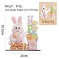 Décoration de Pâques en bois multicouche avec lapin et mot HOPE pour table 20x20,5cm - Style Lapin Avec Oeuf de Pâques