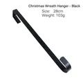 Gancho de metal negro duradero para corona de Navidad, colgador resistente de 28 cm - 28cm / Negro