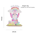 Easter gnome wooden ornament figurine with rainbow design for home party table decor - Rainbow