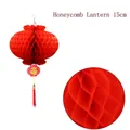 Red 15cm honeycomb paper lantern for Lunar New Year festival decoration - Single Lantern / 15cm / Red