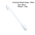 White metal over-the-door wreath hanger for Christmas decorations, 38cm length - 38 cm / White