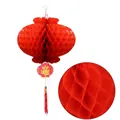 Traditional 20cm red honeycomb paper lantern for Chinese New Year festive decorations - Single Lantern / 20cm / Red