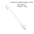 White metal Christmas wreath hook door hanger for festive holiday home decoration - 28cm / White