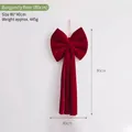 Large wine red velvet bow hanging decoration for festive events, 80x40cm dimension - Bow (80cm) / Burgundy