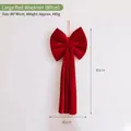 Large red velvet decorative bow for storefront and holiday display, 80x40cm size - Bow (80cm) / Red