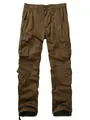Men's rugged outdoor cargo pants in dark brown featuring functional multi-pockets - 30/M / Bottoms / Brown (Rust Red)