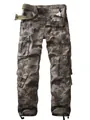 Durable men's loose outdoor camouflage cargo pants with multiple utility pockets and belt - 30/M / Bottoms / Wave Camouflage (3357)