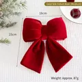 Large burgundy velvet bow decoration for festive New Year scene arrangement, medium size - Velvet Bow (Medium-18x23cm) / Burgundy