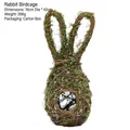 Nordic style natural woven vine rabbit shaped bird nest Easter garden decoration ornament - Bunny Bird Cage / Natural Wood with Green Moss