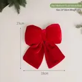 Premium large red velvet Christmas bow SKU variant with size info 23x18cm 87g - Velvet Bow (Medium-23x18cm) / Red