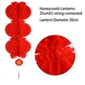 Rote Waben-Papierlaternen für das chinesische Neujahrsfest, 3er-Set, 20 cm Durchmesser - 3er-Kette / 25cm / Rot