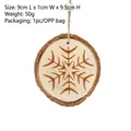 Handcrafted rustic wooden Christmas tree hanging ornament with engraved snowflake design - Geometric Flower