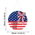 Patriotic 12 inch wooden American flag welcome sign for front door decoration - Diameter 30cm / Rainbow