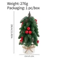 Mini artificial Christmas tree pot with red berries and pine cones, height 28cm - Red Berry Style / Red