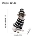 Halloween resin pug dog figurine in striped shirt and witch hat, dimensions 4.65x2.76x2.36in - Pirate Style (SYWA273)